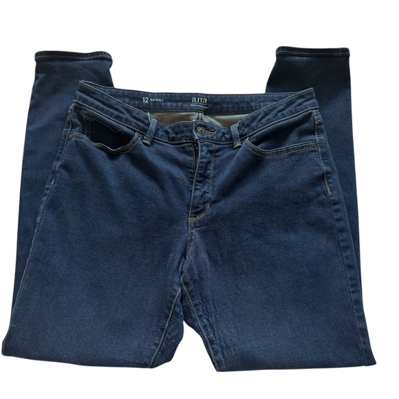 Ana Women's Blue Denim Skinny Stretch Jeans Size 12 - Picture 5 of 10